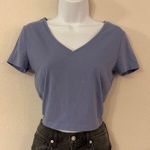 Wild Fable Women's V-Neck Short Sleeve Top - Periwinkle